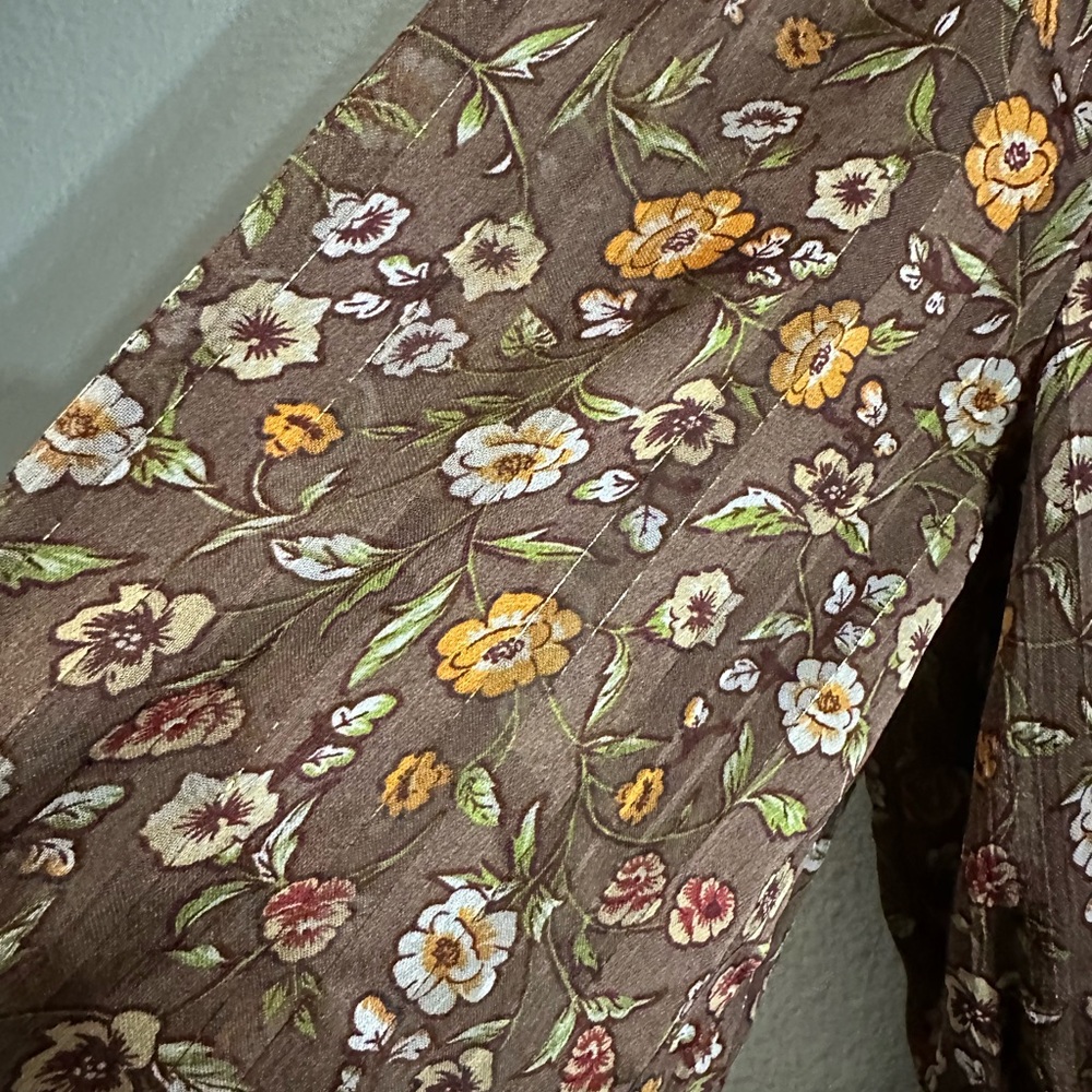 Mittoshop Brown Floral Long Sleeve Maxi Dress - Picture 5 of 8